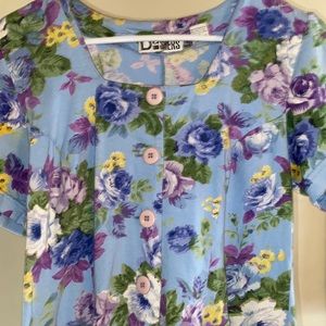 Blue Floral cotton Romper